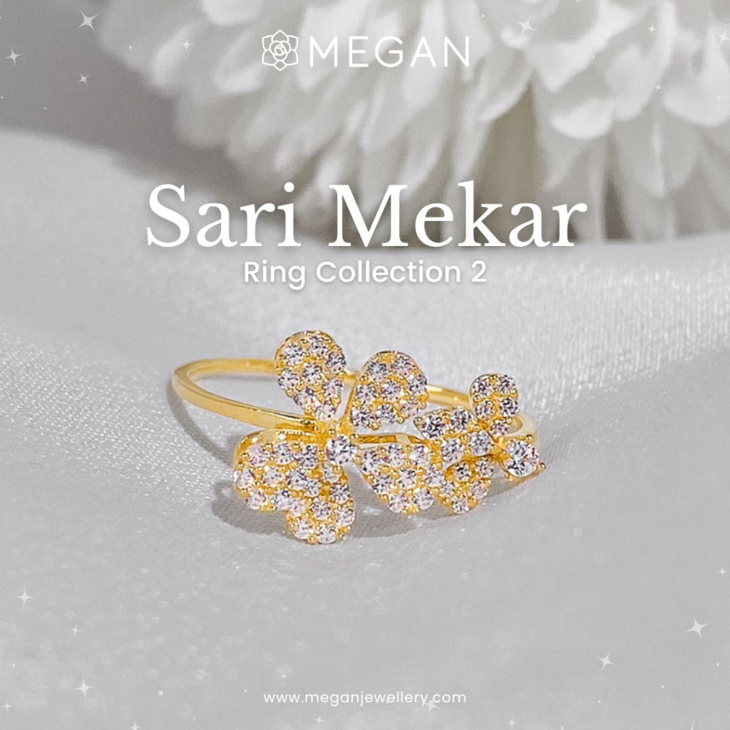 Megan Jewellery Sari Mekar Ring Collection 2 Emas 916