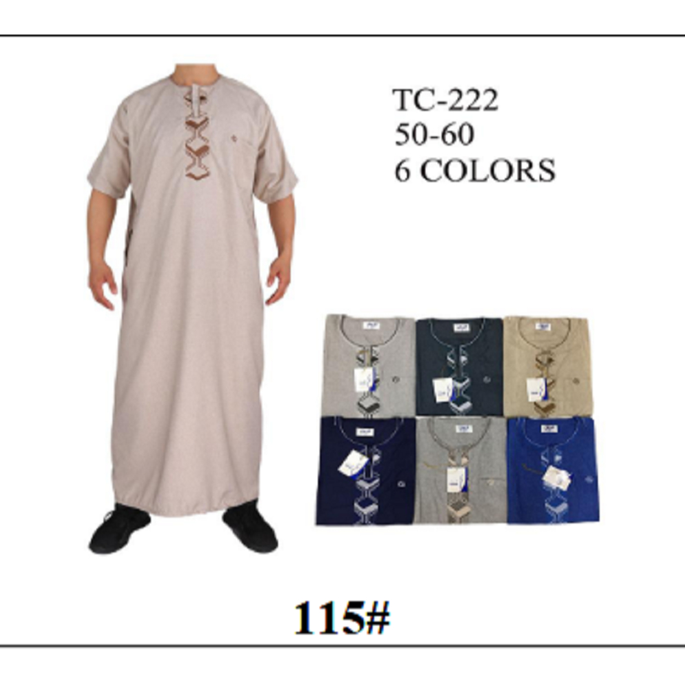 Short Sleeve Thobe Casual Tarawih Men Boys jubbah round neck robe jubah