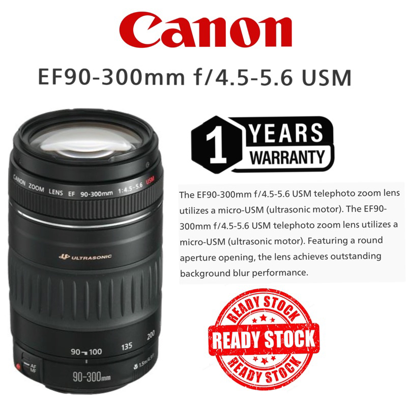 Canon EF 90-300mm F/4.5-5.6 USM ULTRASONIC FAST FOCUS SUPER ZOOM LENS original (1 years warranty)