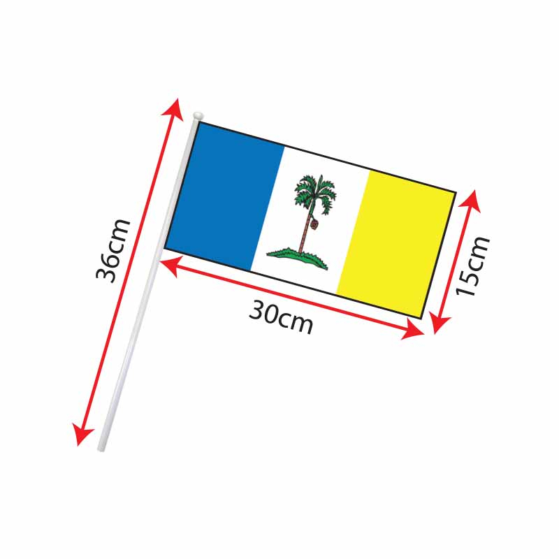 5PCS Pulau Pinang Hand Hold Flag, Bendera Tangan Negeri Pulau Pinang 15x30cm