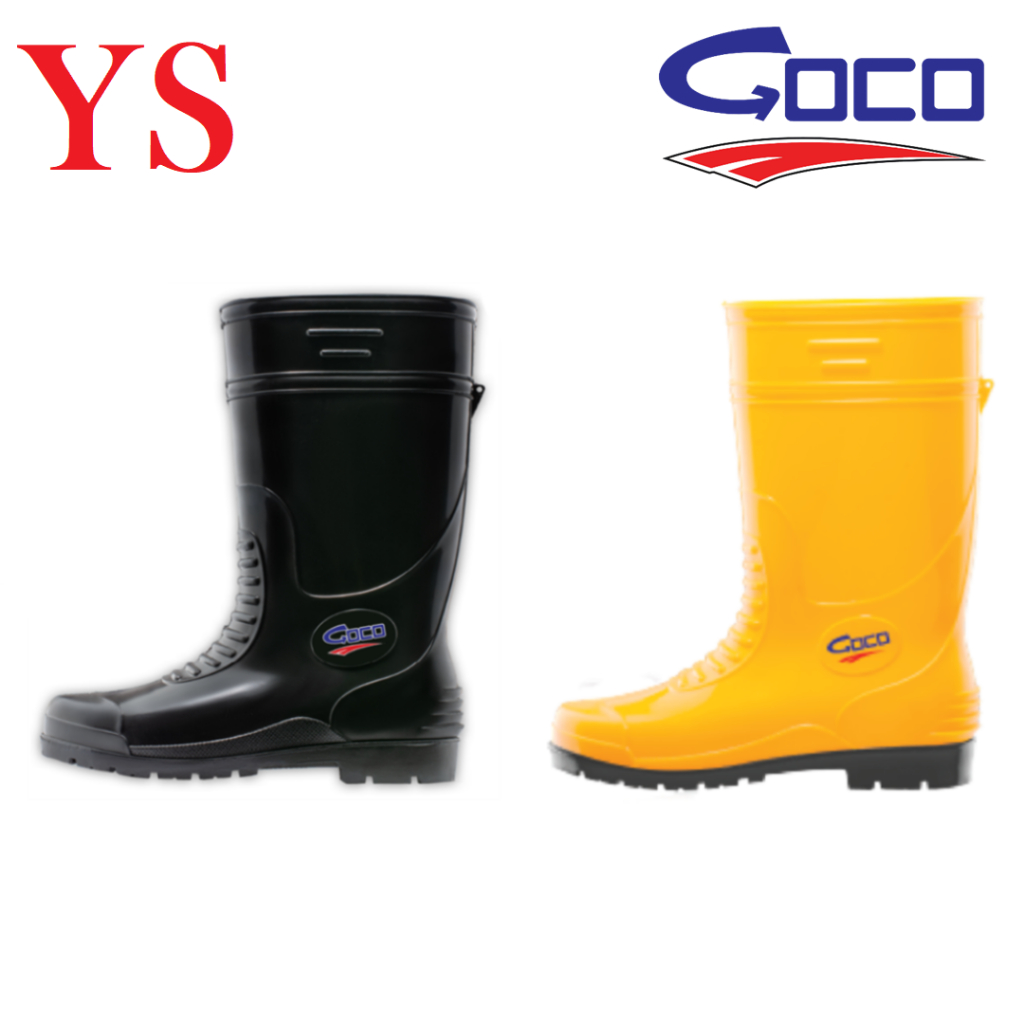 Goco 968 Black & Yellow Rain Boots | Rubber Boot | Kasut But Hujan Getah Hitam & Kuning I Wellington Boot
