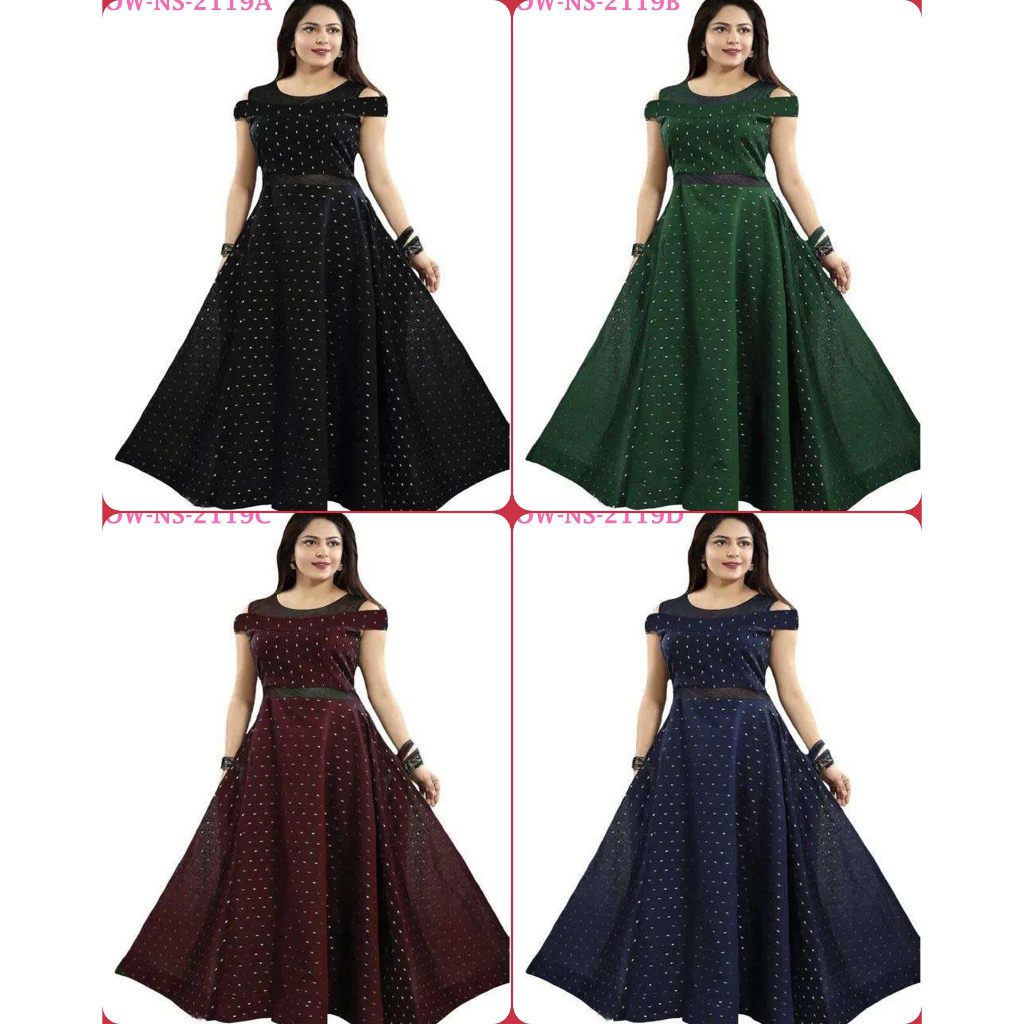 XS To 6XL Satin Silk Stylish Readymade Gown For Women/Satin Silk Stylish Readymade Gaun untuk Wanita