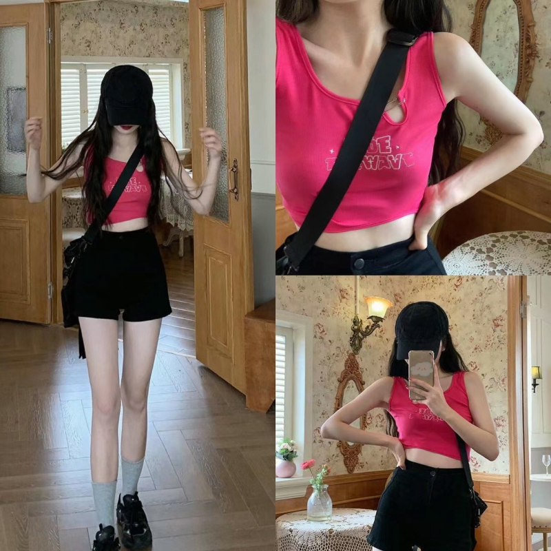 Ready StockKorean Sexy Sleeveless Tank Top Women Summer Short Casual Croptop