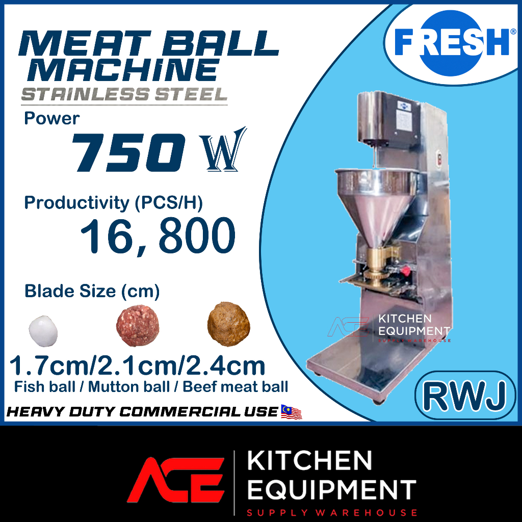 FRESH RWJ Commercial Electric Mesin Bakso Bebola Daging Fish Meat Ball Meatball Maker Machine HEAVY DUTY