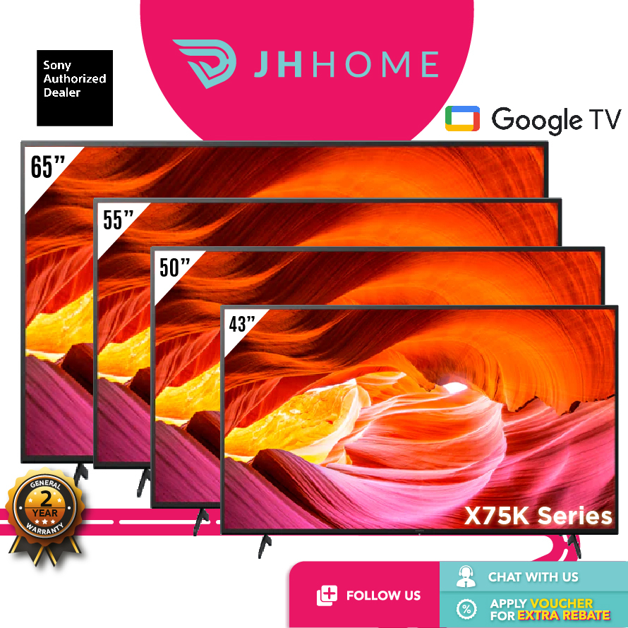 Sony 65 - 43 Inch 4K UHD Google TV KD-65X75K | KD-55X75K | KD-50X75K | KD-43X75K | X75K Smart TV | X75K Series