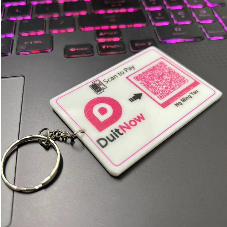 DuitNow TouchNGo Keychain Double Side Print Custom Acrylic Keychain Custom Keychain Boost Grabpay Maybank CIMB
