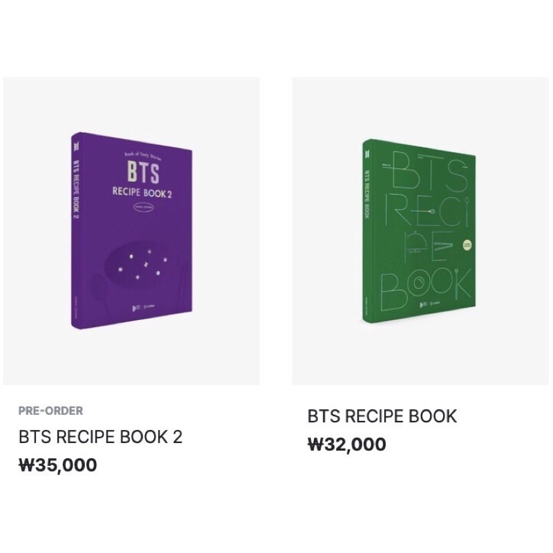 BTS Recipe Book 1 / 2 (written in both English and Korean)