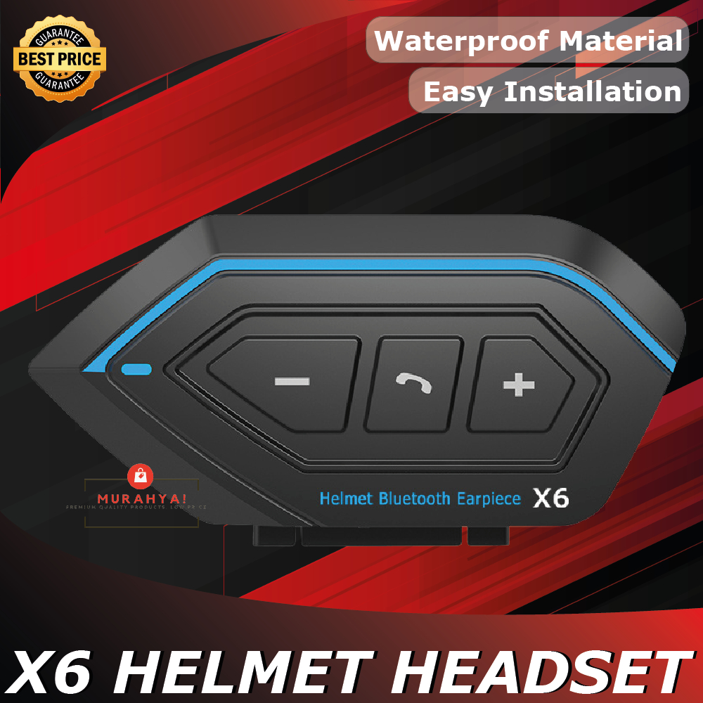 X6 Helmet Headset Bluetooth waterproof motorcycle headphone 2 in 1 for headset hard & soft mic