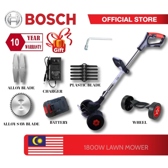 7.7 Hot Sales Bosch 1800W Powerful Electric Grass Trimmer Grass Cutter Machine Adjustable Lawn mover Mesin Rumput