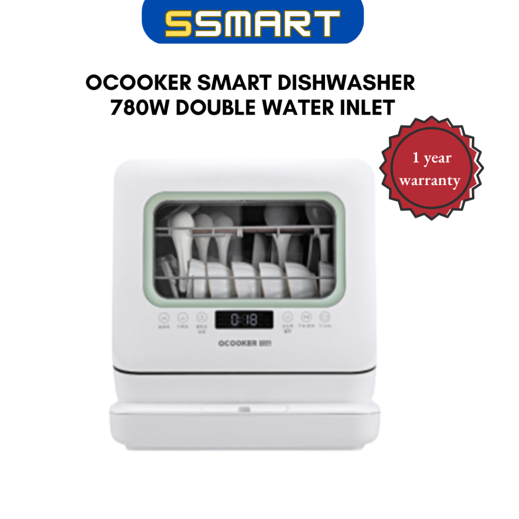 OCOOKER Smart Dishwasher 780W Double Water Inlet