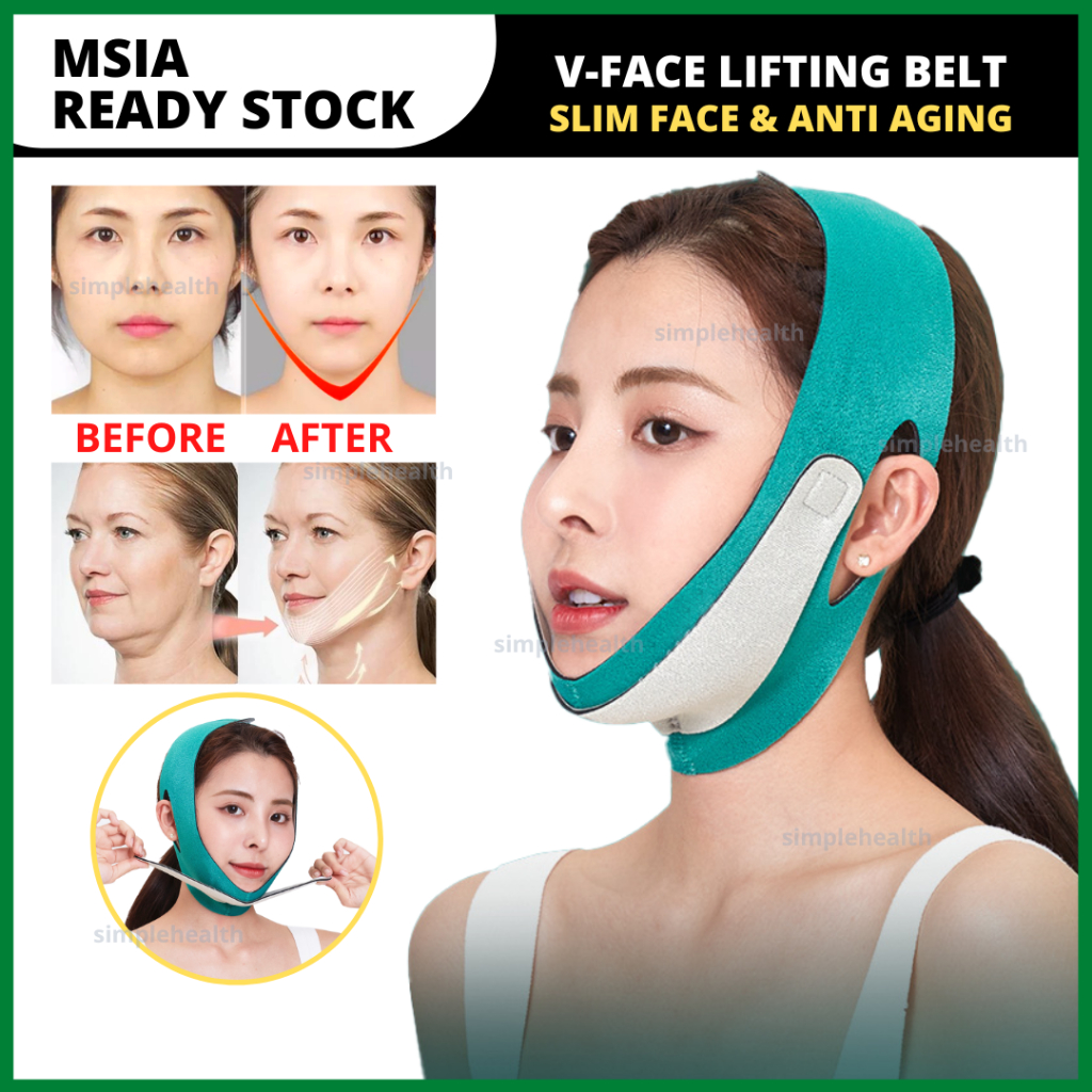 V Shape Face Lift Slim Belt Bandage Kurus Muka Anti Aging Wrinkles Shaper Guasha Jade Beauty Facial Massage Roller瘦脸抗老防皱