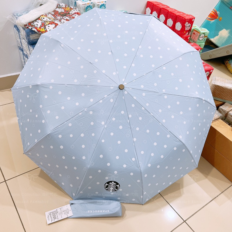 [ReadyStock]Starbucks Taiwan Summer Exclusive 2022 Collection Purple Blue Umbrella 台湾星巴克夏日独家系列蓝紫色雨伞