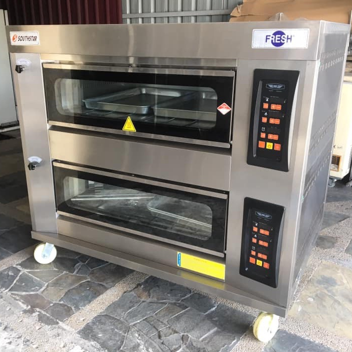 FRESH Gas Oven [2 Deck 4 Tray] 0-300℃ YXY-40AI Digital Stainless Steel Heavy Duty Industrial Commercial 数码2层4盘燃气烤炉