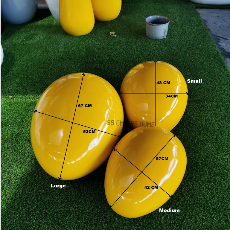 Fiberglass Egg E2 S/M/L Sculpture Oval Landscape Decoration Garden Hotel Recreational Park Taman Home Sphere Round Bola