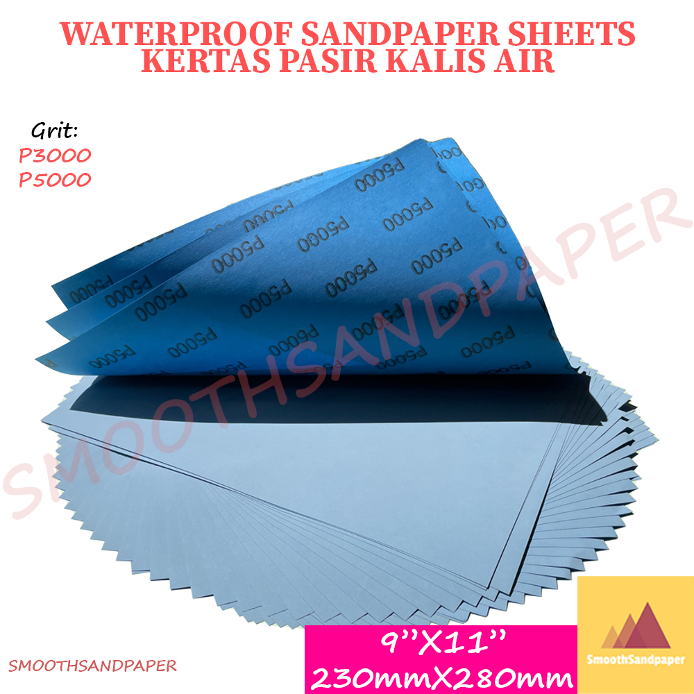 Sandpaper Sheet Waterproof Abrasive Paper Kertas Pasir Kalis Air 9"X11" (230mmX280mm) 乳胶纸耐水砂纸 抛光研磨镜面 干湿两用 image 4
