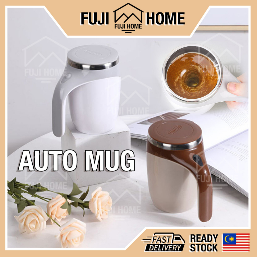 READY STOCKAuto Stirring Mug Self Stirring Mug Coffee Cup Stainless Steel Auto Mix Mug Cawan Kacau Automatik Kopi