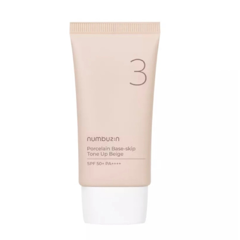 numbuzin No.3 Porcelain Base-skip Tone Up Beige SPF50 (Trial Repacking)