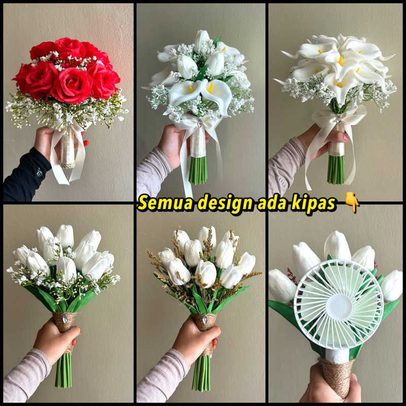 ROHANI bunga tangan pengantin kipas mini bridal bouquet