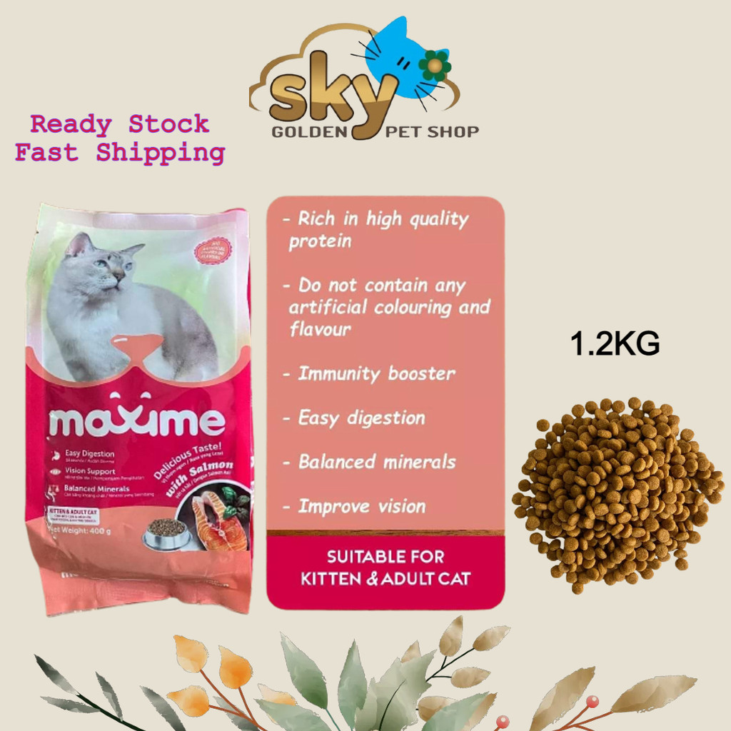 Maxime Kitten & Adult Dry Cat Food (Salmon)- 1.2kg Original Pack
