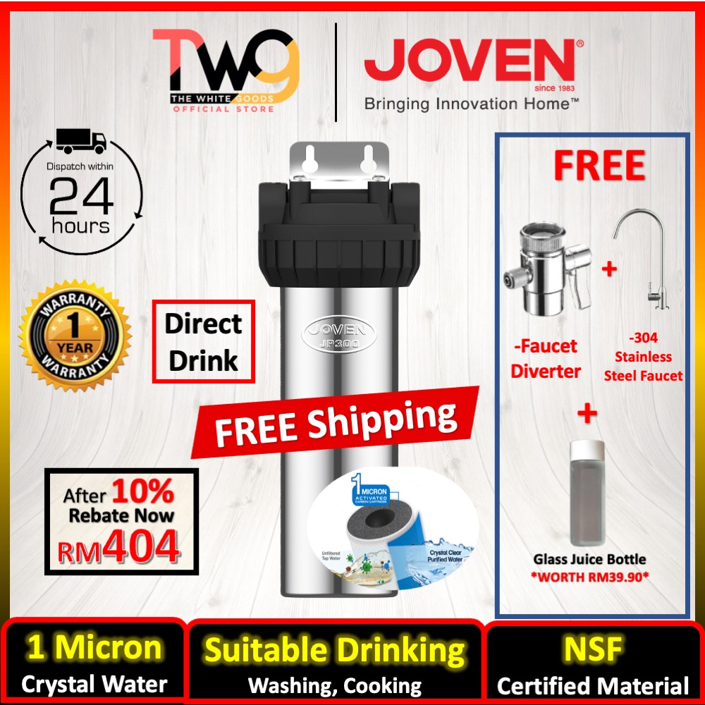 [WITH 3 GIFT] Joven JP300 Direct Drink Under Sink Water Purifier With 304 Full Stainless Steel Cover (BETTER THAN 3M)