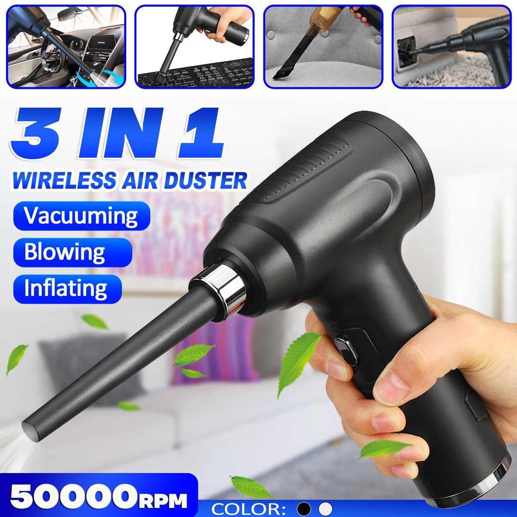 3 in 1 Cordless 15000PA Vacuum Cleaner 50000RPM Air Duster Wireless Dust Blower Electric Air Pump Portable Rechargeable