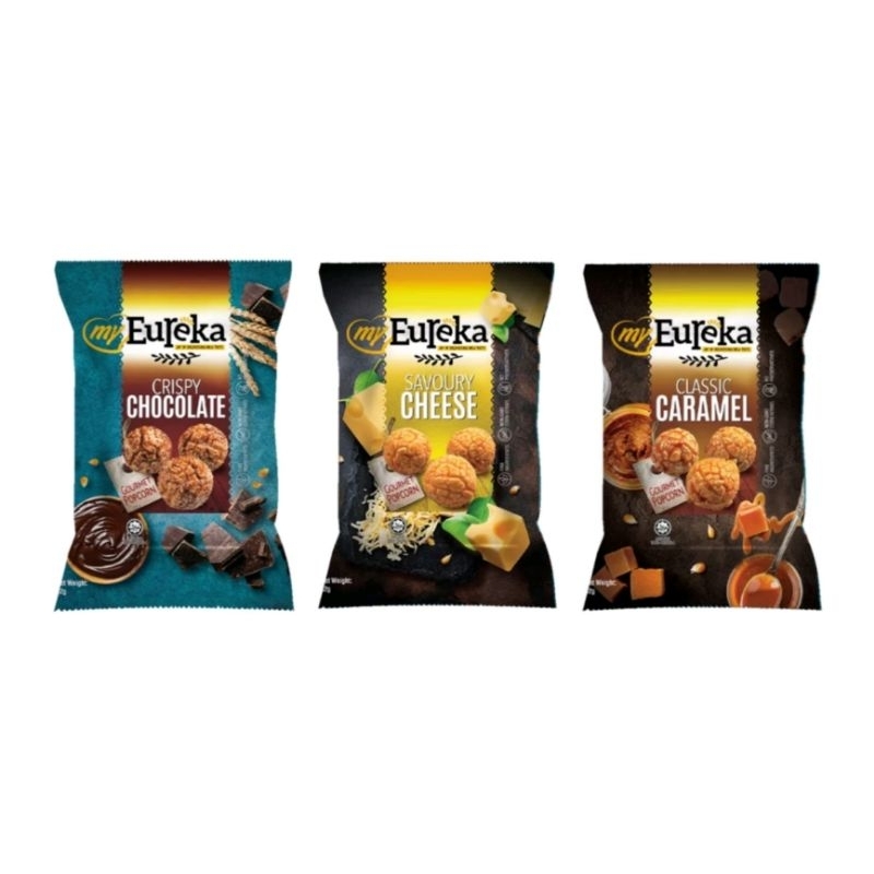 MYEUREKA MY EUREKA Popcorn 80g HALAL Crispy Chocolate | Savoury Cheese | Classic Caramel