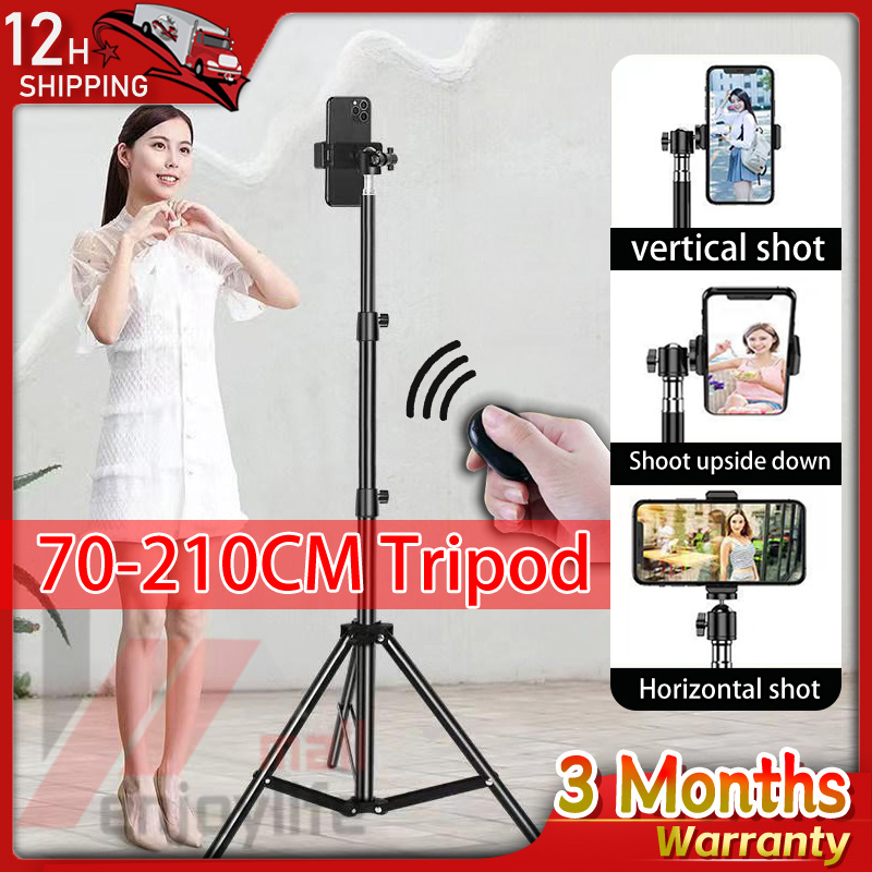 Portable 210cm Tripod Adjustable Stand Live Camera Selfie Tripod Phone Holder 2.1m K3 wth Bluetooth Shutter 直播自拍支架