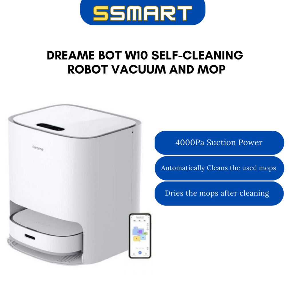 Dreame Bot W10 Self-Cleaning Robot Vacuum And Mop (Automatically cleans the used mops | Dries the mops after cleaning)