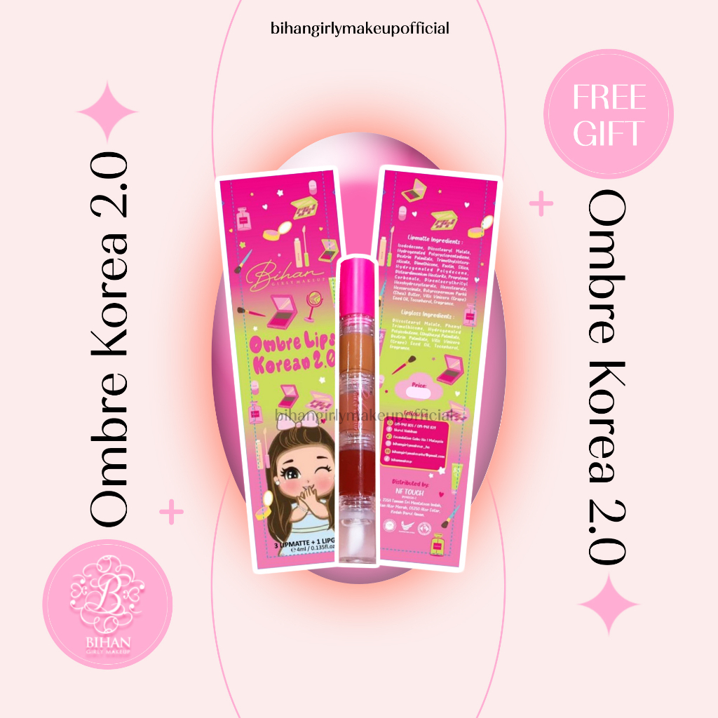 LIPMATTE OMBRE LIPS KOREAN 3 IN 1 BGM | LIPMATTE OMBRE LIPS RAYA BGM | BGM ORIGINAL HQ