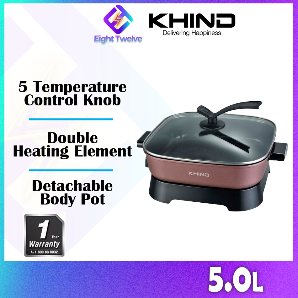 5L KHIND Multifunctional Electric Skillet | Evenly Heating | HP7000