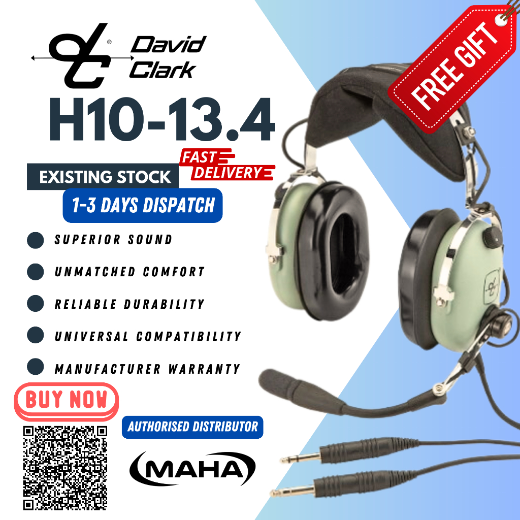 [FREE GIFT ] David Clark Aviation Pilot Headset H10-13.4