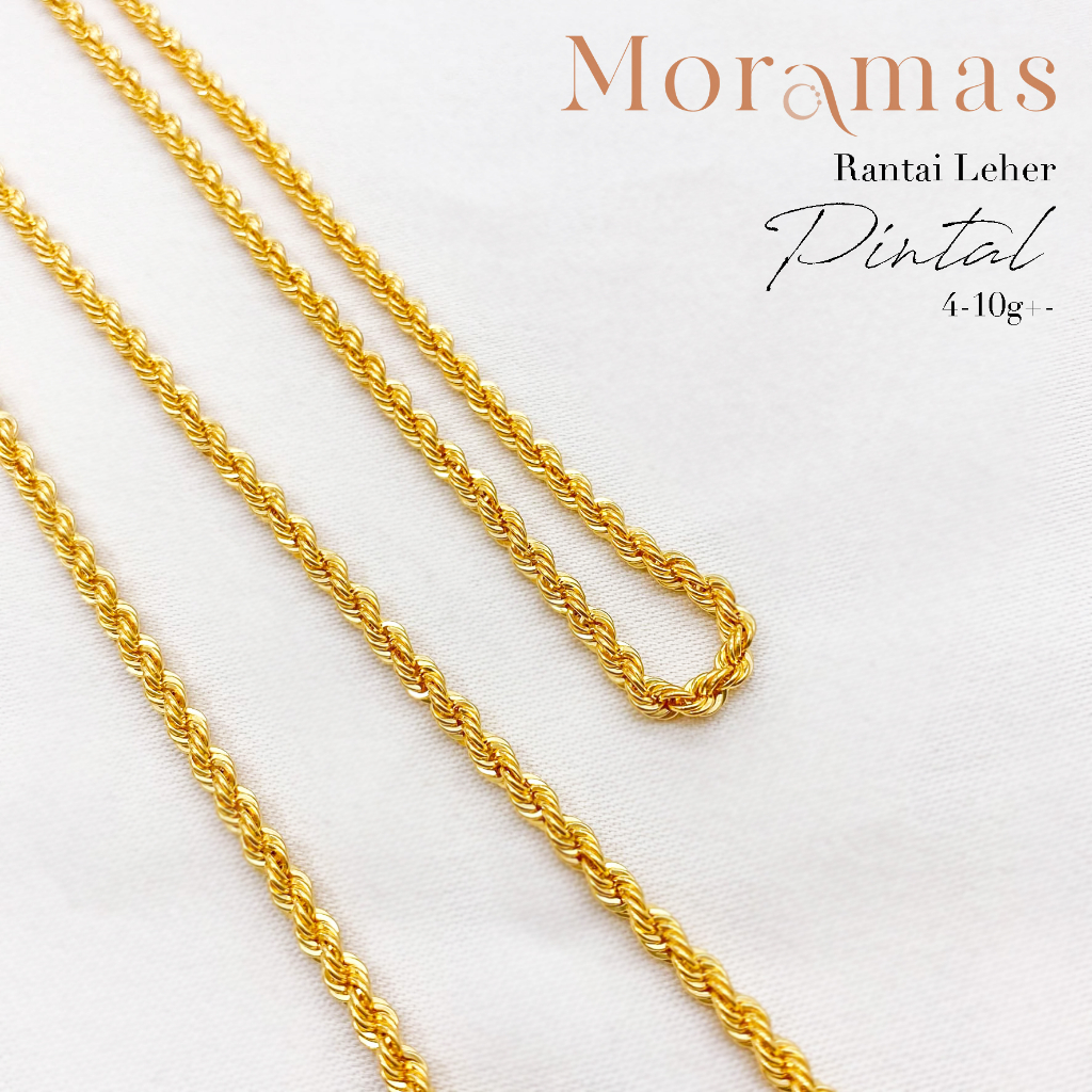 Moramas Hollow TWISTED Necklaces 916 Gold/ Rantai Leher PINTAL Kosong Emas 916/ 麻绳项链916金 #rope