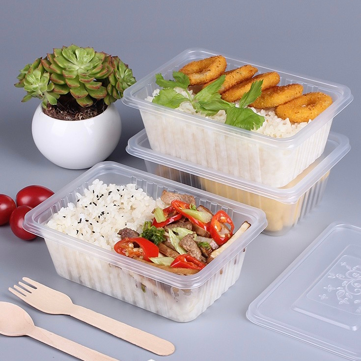 1000ml Leakproof PP Container Plastic Food Tray Packaging Disposable Clear Lunch Box Takeaway Bekas Kotak Makanan Tapau