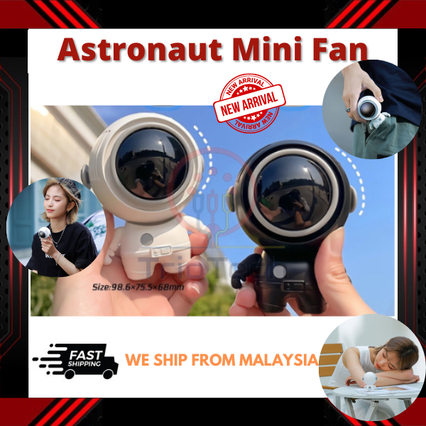 Astronaut Premium Mini USB Portable Adjustable Fan Handheld Design Bladeless Kipas Portable Hanging Neck Fan Kips kipas