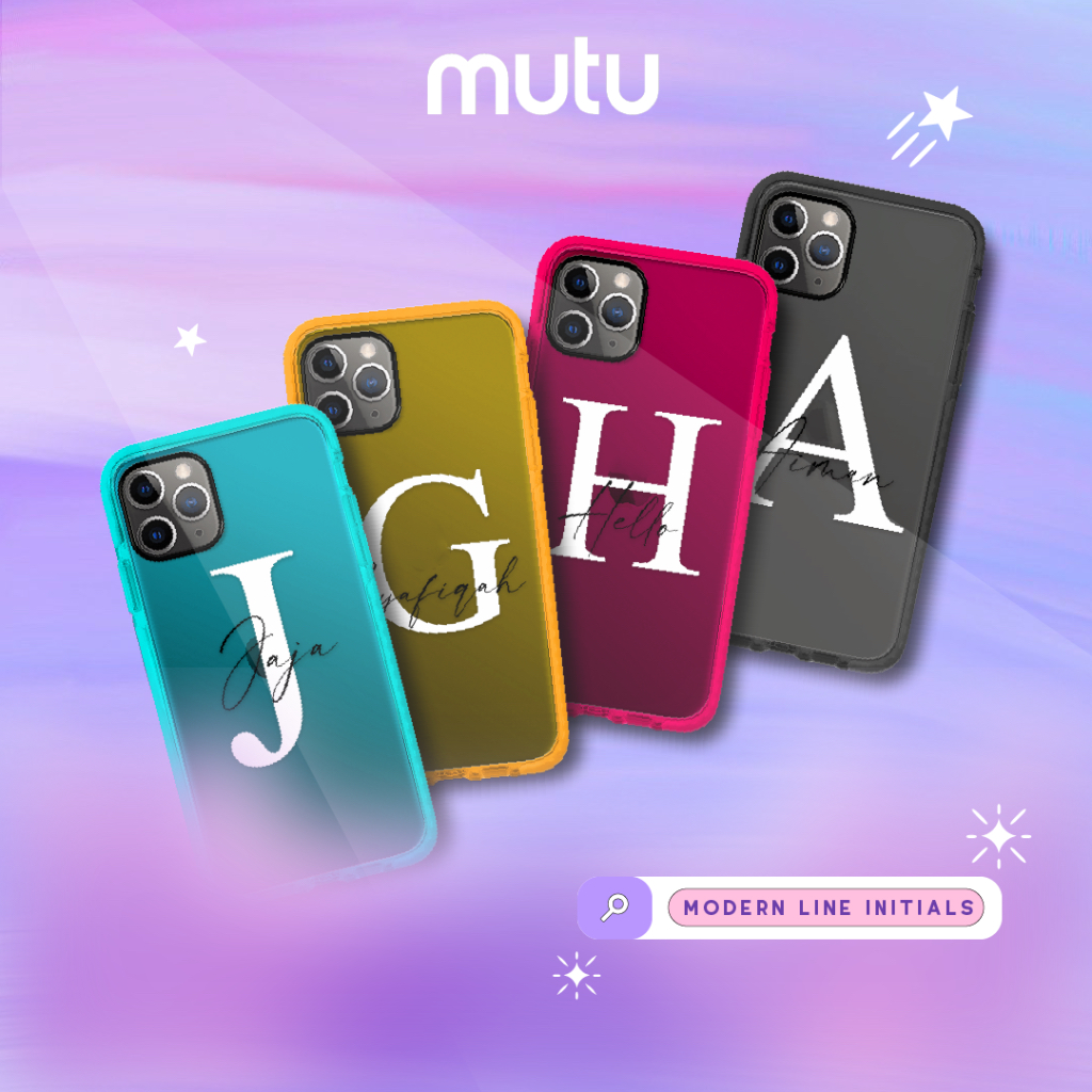 Modern Line - Customisable Name Phone Case (Powered by Neon Basic) Compatible with iP15PROMAX [Mutu Case]