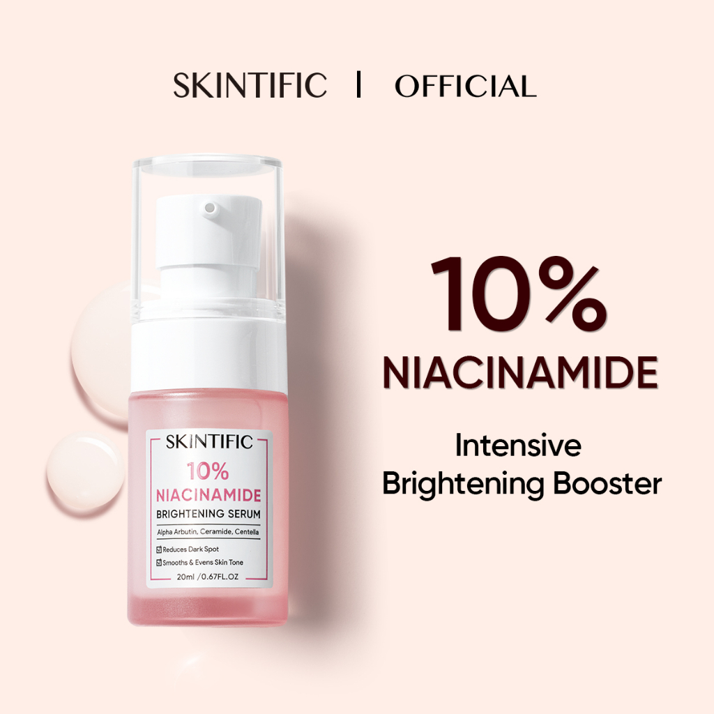 SKINTIFIC 10% Niacinamide Brightening Serum Whitening Glowing Skin Skincare Vitamin C Serum Fade Dark Spot (20ml)