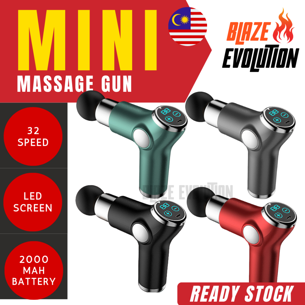 32 Speed LED Mini Massage Gun Mesin Urut Muscle Massager Pain Sport Massage Muscle Relax Body Massage 按摩枪