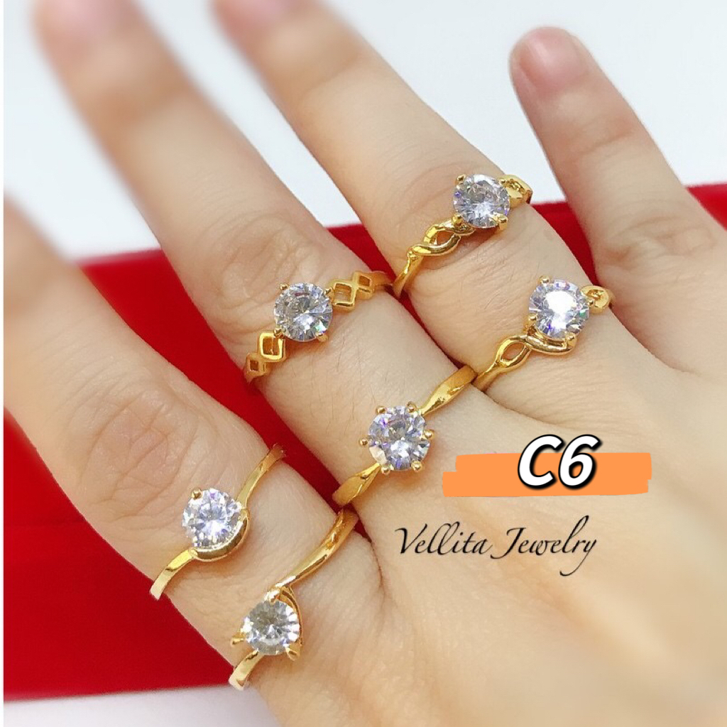 [VJ]Cop916 Ring “Single Stone Diamond” 999.9 Gold Plated Persist916 #C6