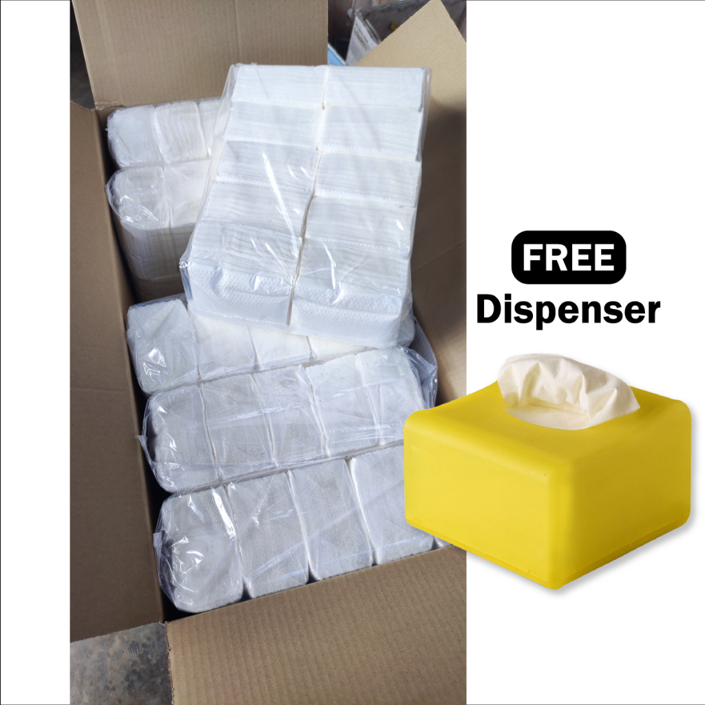 【60 Packs】Pop Up Tissue Paper Refill Pack 100% Virgin Pulp 1 Ply *Free Dispenser (Carton) [Affordable Grade] 抽拉纸巾 安全卫生