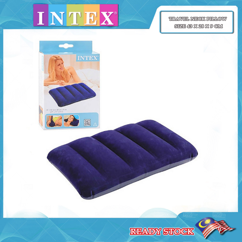 INTEX 68672 / 68675 Blue Portable Easy Inflatable Travel Pillow Air Cushion Neck Pillow