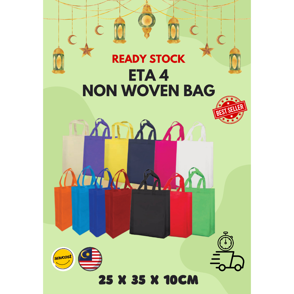 CHEAPEST in SHOPEE A4 Non Woven Bag / Shopping Woven Bag / Gift Bag / Tote Bag / Wedding Bag / Go Green Bag