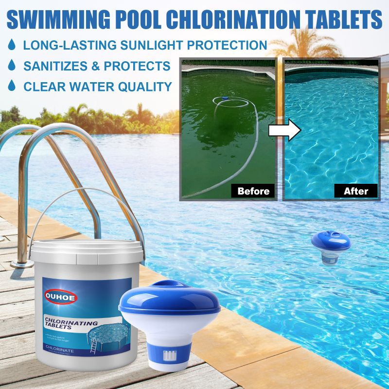 Capsules Chlorine Klorin Floating Dispenser Tablet 90% TCCA Chemical Swimming Pool