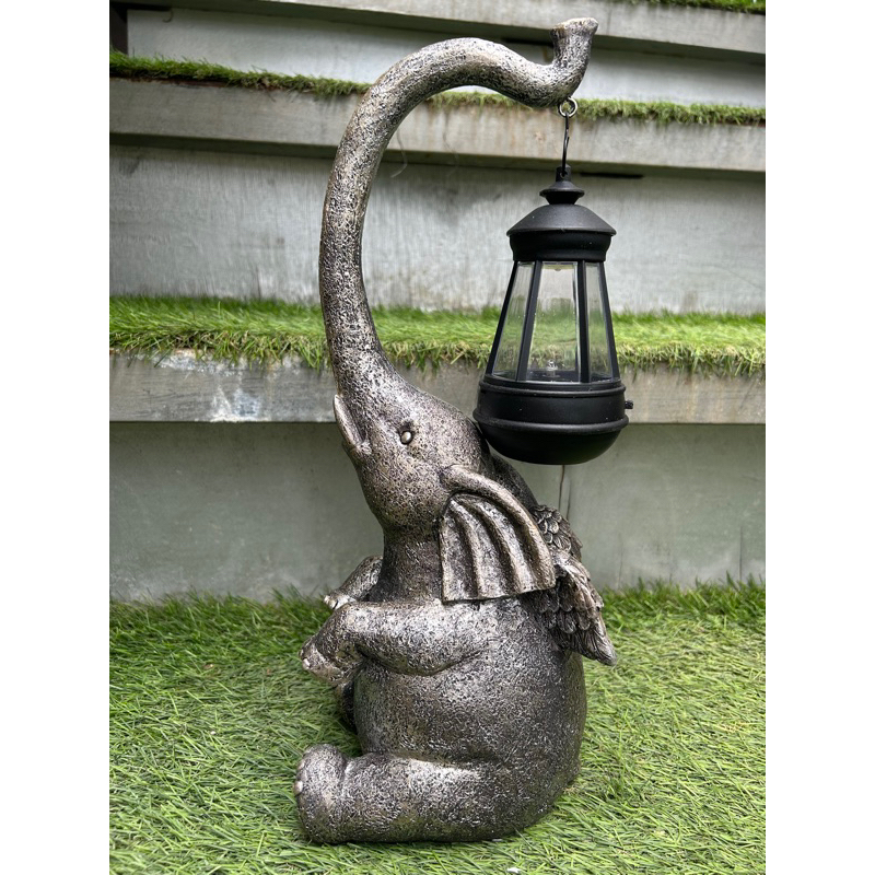 SWS Elephant Solar Lamp H 39cm W 13cm L 15cm