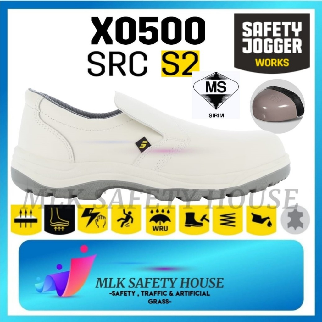 Safety Jogger Safety Shoe - X0500 S2 SRC (White) Food Collection /Kasut Keselamatan