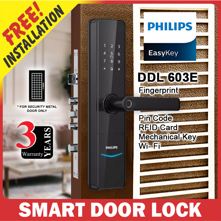 PHILIPS Easykey DDL603E Smart Lever Door Lock DDL 603 E Free Installation