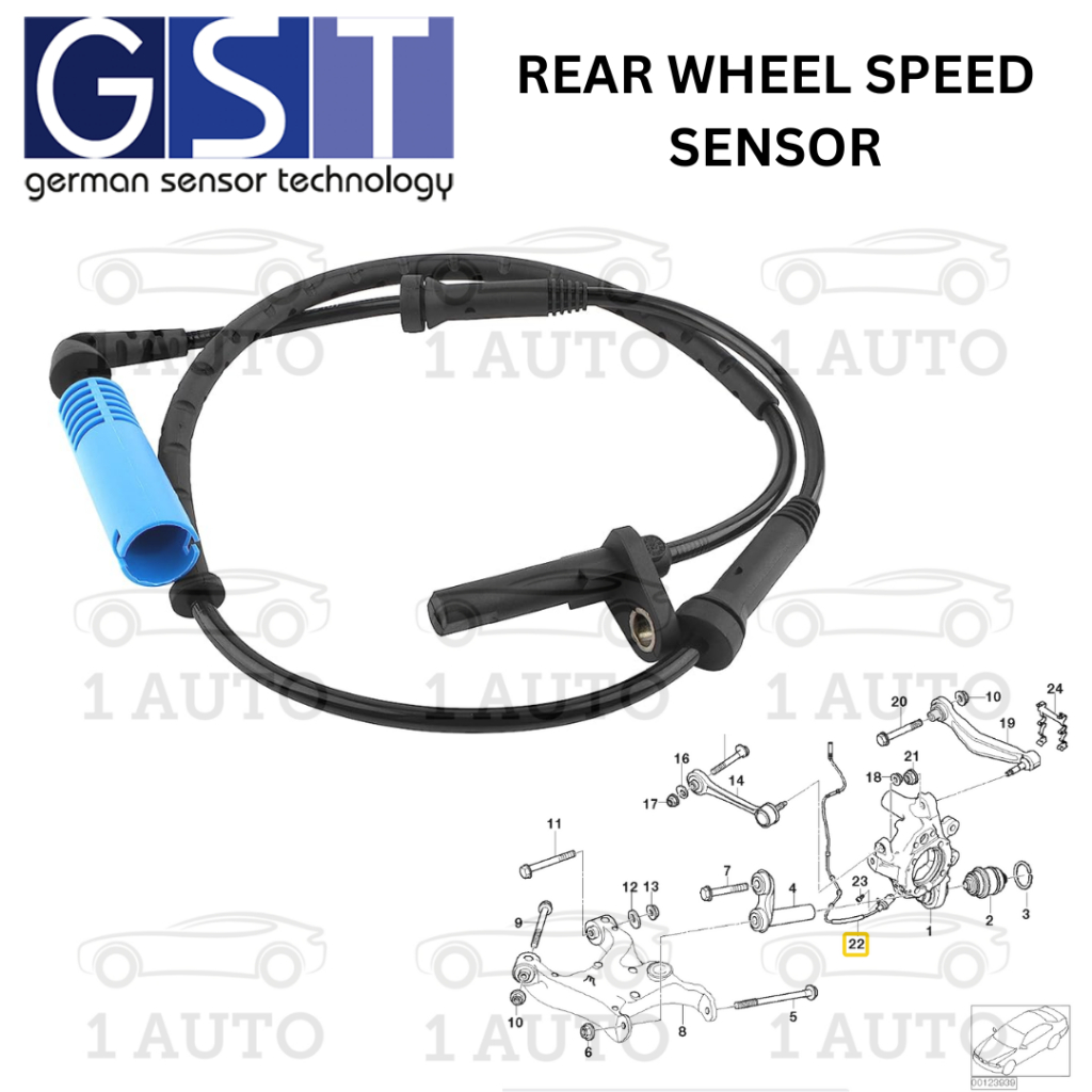 GST GERMANY REAR WHEEL SPEED SENSOR ABS SENSOR BMW E60 E63 E64