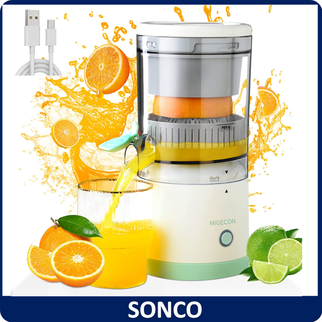 Cordless Electric Citrus Juicer Machine With Tap 2400mAh USB Rechargeable Hands-Free Portable Fruits Juice Blender 果汁机