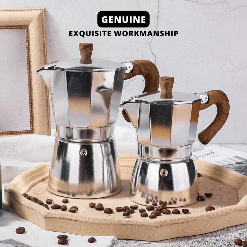 Moka Pot Coffee Maker Thickened Coffee Pot Italian Ground Coffee Espresso Percolator Mocha Pot Stove Top Kopi 摩卡壶加厚咖啡壶