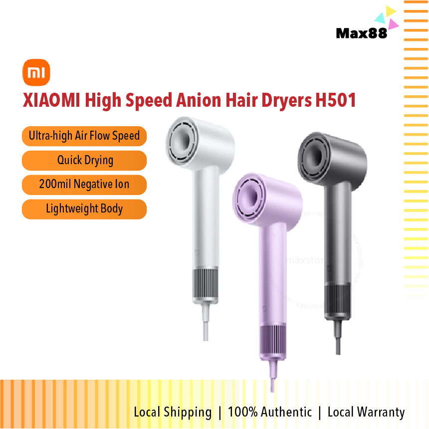 XIAOMI H501 High Speed Anion Hair Dryers Wind Speed 62m/s 1600W 110000 Rpm Professional Hair Care Quick Dryer