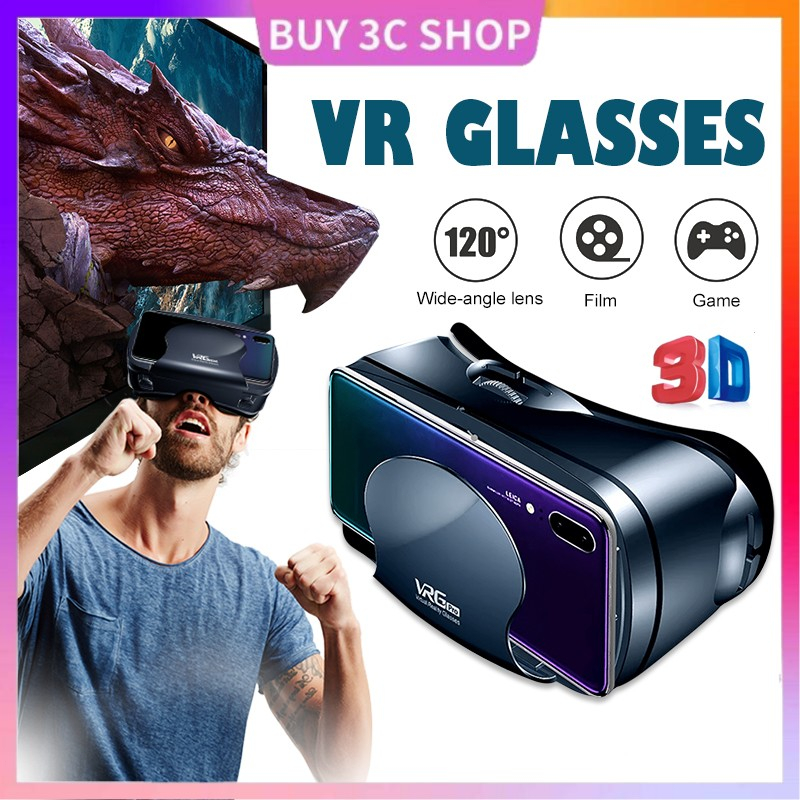 Virtual Reality 3D VR Smart Glasses Helmet for Smartphones Cell Phone Mobile 7 Inches Lenses Binoculars